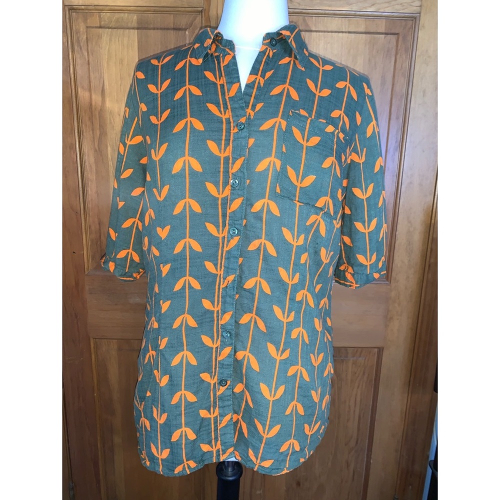 Green and Orange Button Down